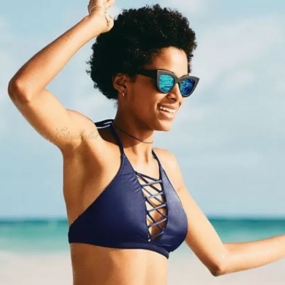 PINK Victoria's Secret Other - ✨NWT PINK Victoria’s Secret Strappy Lace Up High Neck Bikini Top